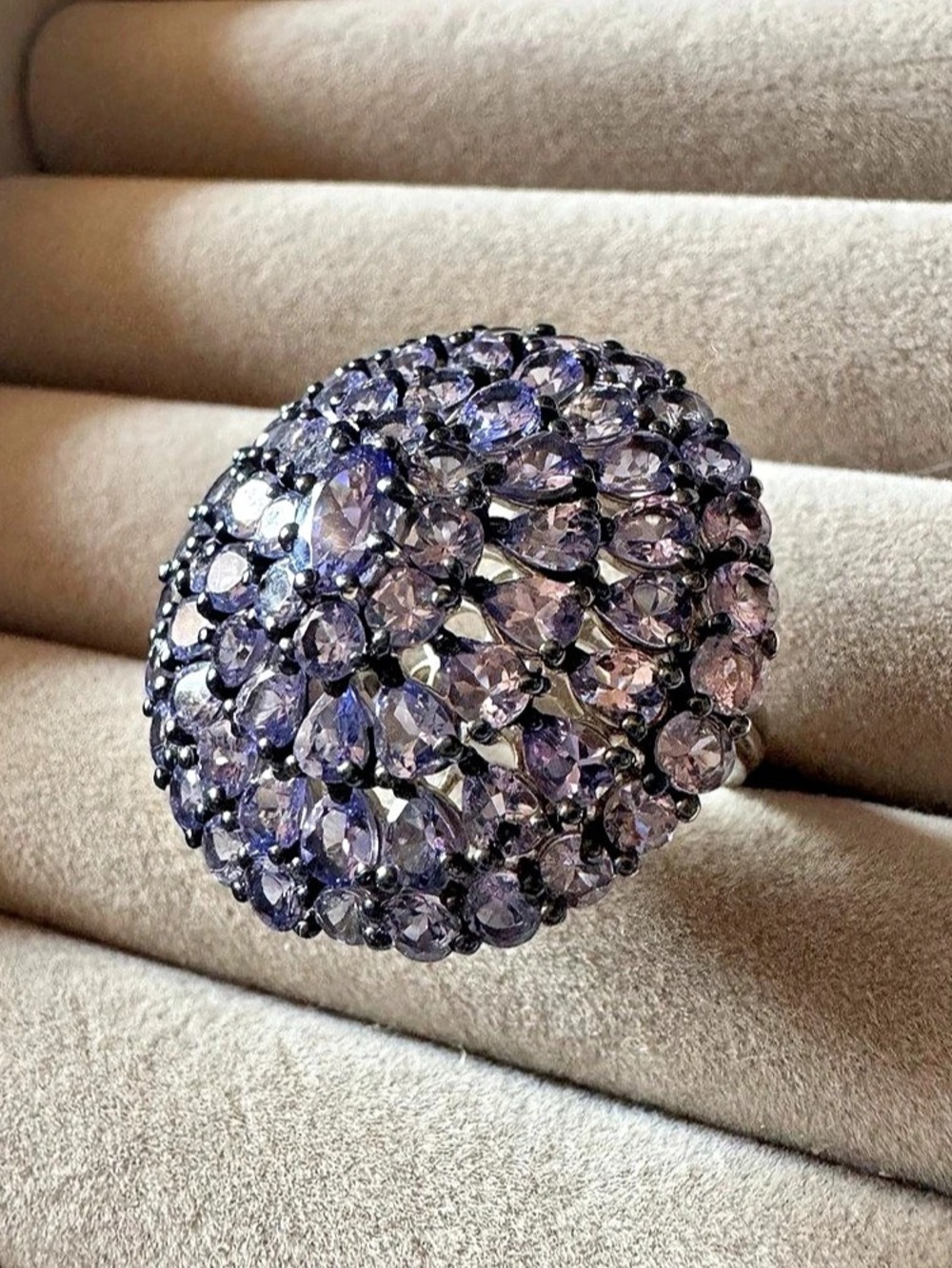 ShopLC D’Joy 925 Natural s CTW Huge Floral Cluster Ring Size 10
